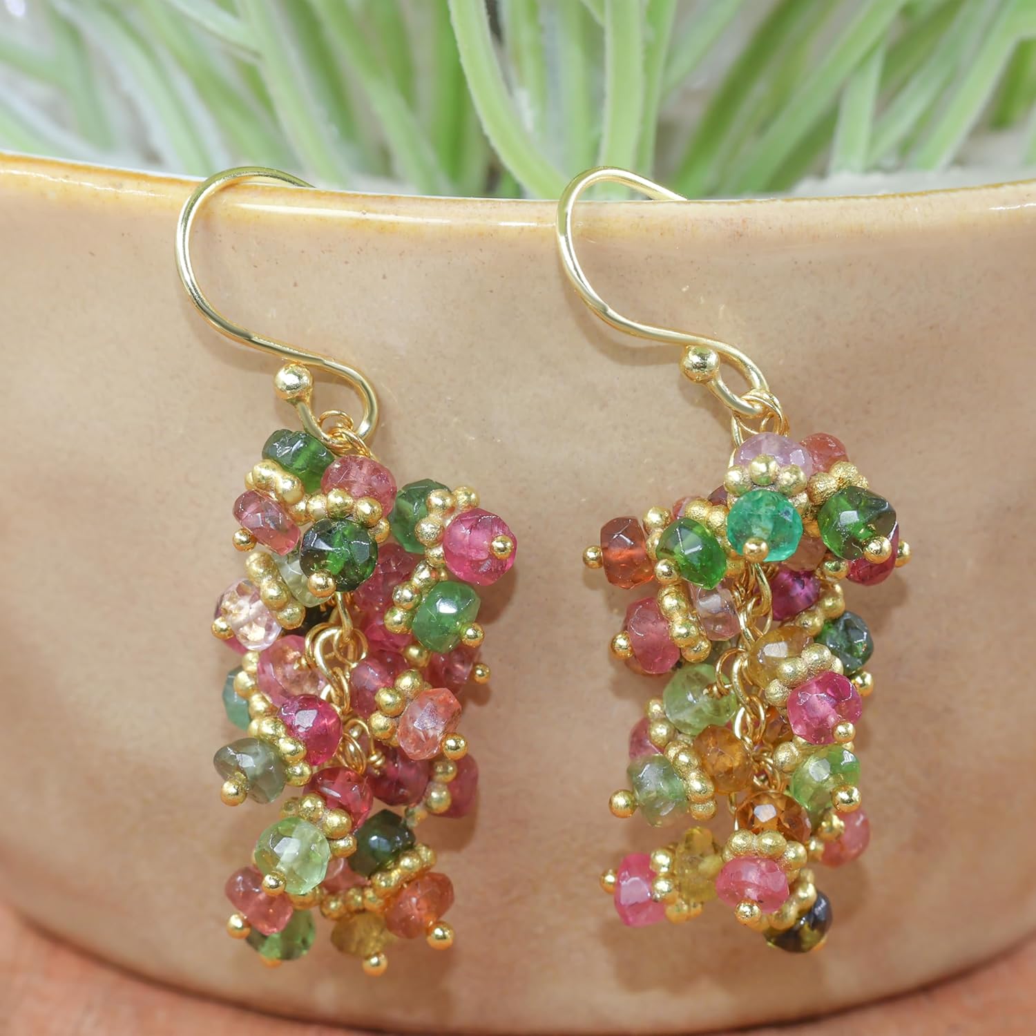 GOODSTONE JEWELS Handmade Gemstone Beaded Dangle Drop Earrings for Women in 925 Sterling Silver Stamped/Gold Plated | Birthstone Jewelry with Emerald, Ruby, Tanzanite & Multi Gemstones | Gift for Her