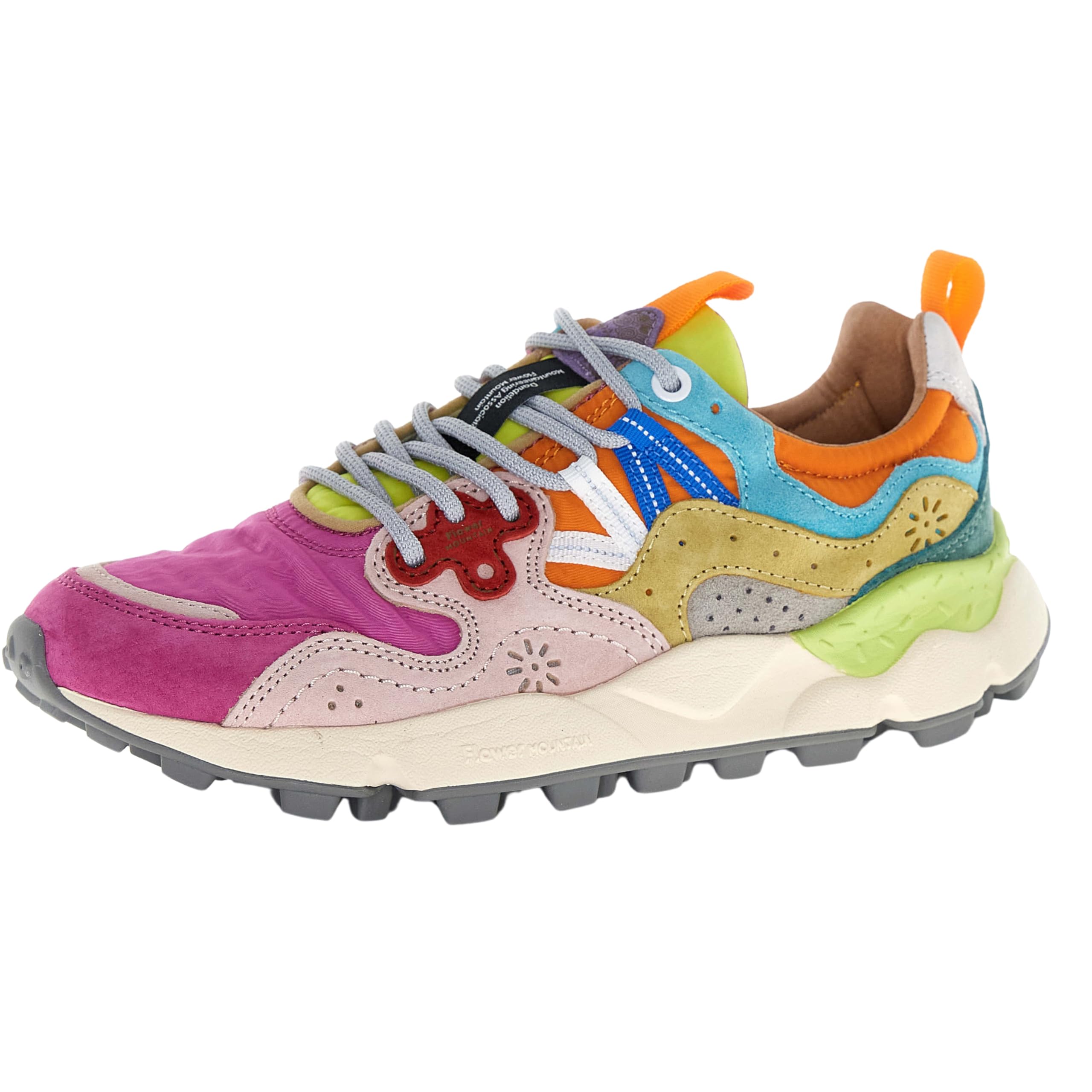 Yamano 3 Wmn Sneakers in Suede Nylon Fucsia Pink Multy