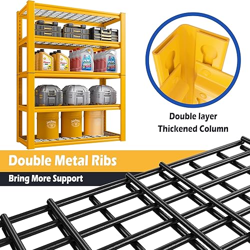 Miniatura 3 de REIBII Estantería de garaje de 72 pulgadas de alto, cargas resistentes, estantes de almacenamiento de garaje de 2000 libras, estantes de metal