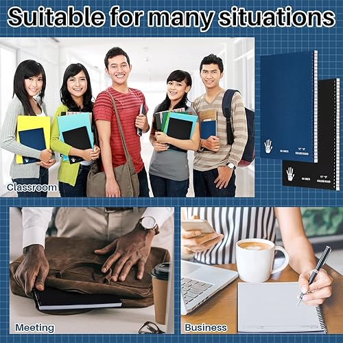 Miniatura 7 de Jutom 2 blocs de cuadernos jumbo para zurdos de 11 x 8.5 pulgadas, encuadernados con alambre para zurdos, 200 páginas, diario inspirador para