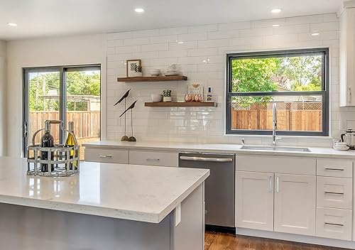 Miniatura 9 de Slimline - Soporte flotante de 24 pulgadas, capacidad de peso de 150 libras, soporta estantes flotantes montados en la pared de 1.5 pulgadas de