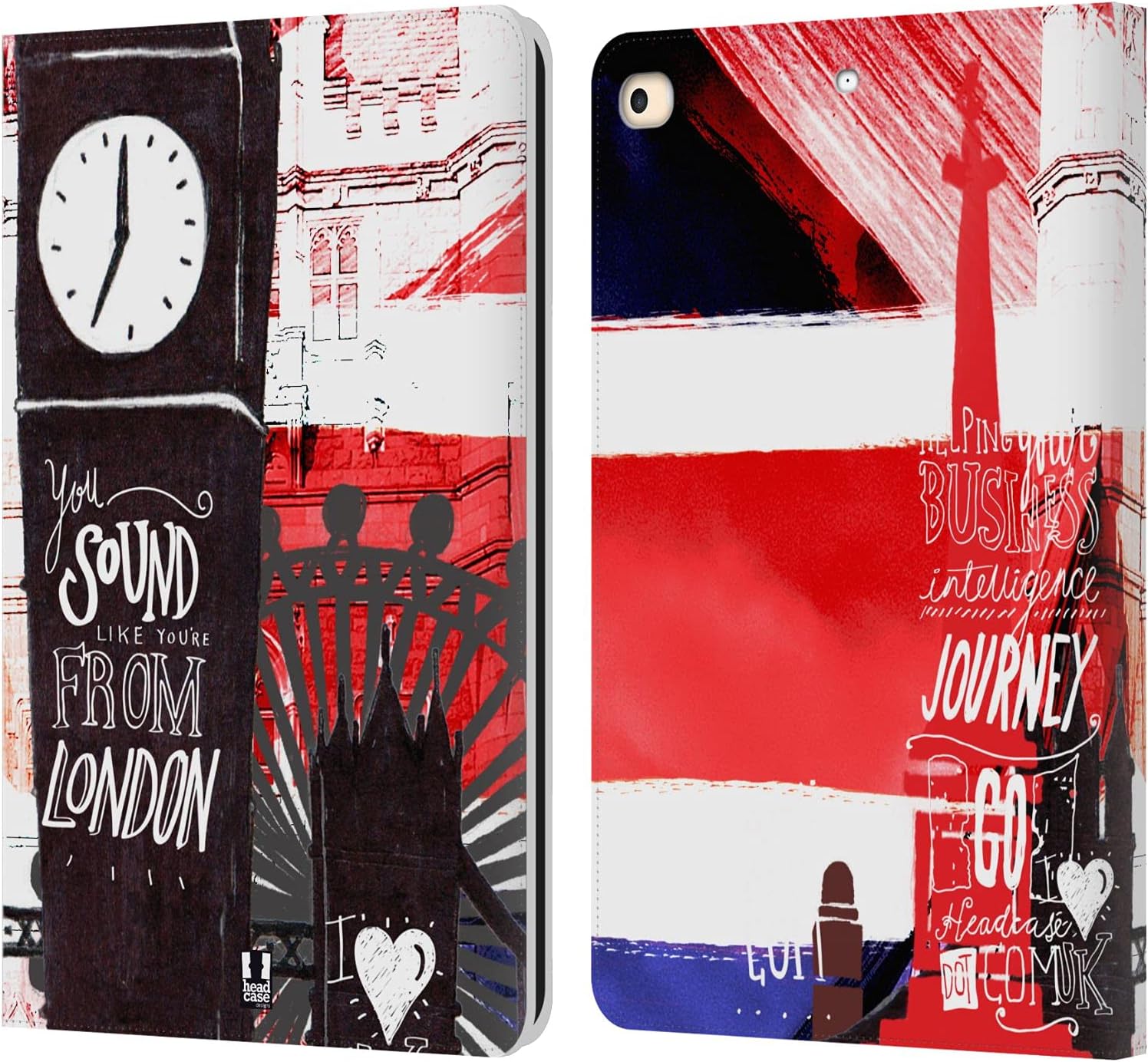 Head Case Designs Police Box I Love London Leather Wallet Case Compatible with Apple iPad Air 2 (2014)