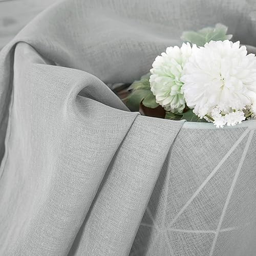Miniatura 124 de Tollpiz Cortinas traslúcidas de lino con textura para sala de estar, cortinas traslúcidas filtrantes de luz con bolsillo para barra, cortinas