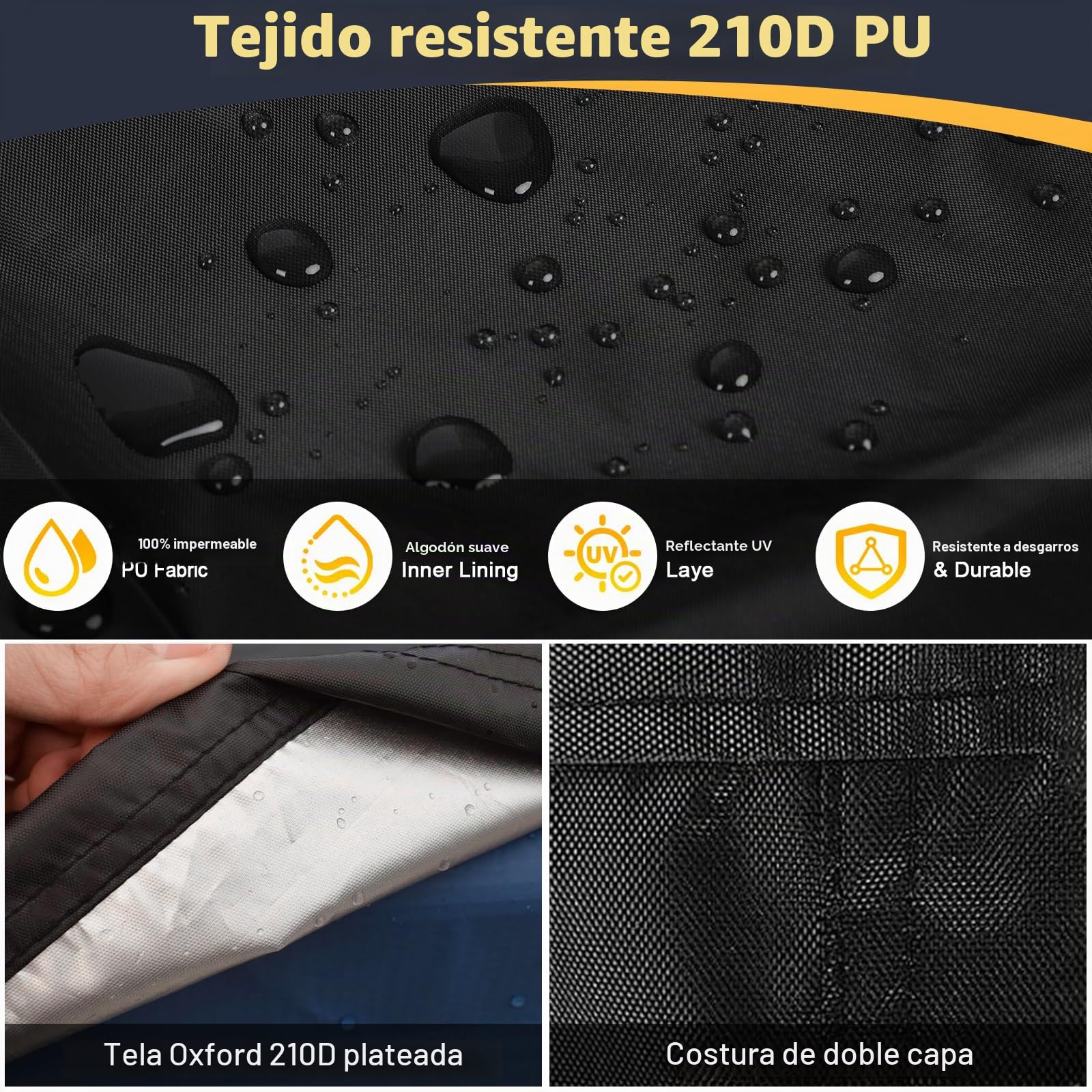 Cubierta de Piscina Rectangular con Fijar lengüetas de tracción e Cordones, Funda Piscina con Tapa Profunda, Resistente al Viento y a la Lluvia, a Prueba de Polvo para jardín al Aire Libre