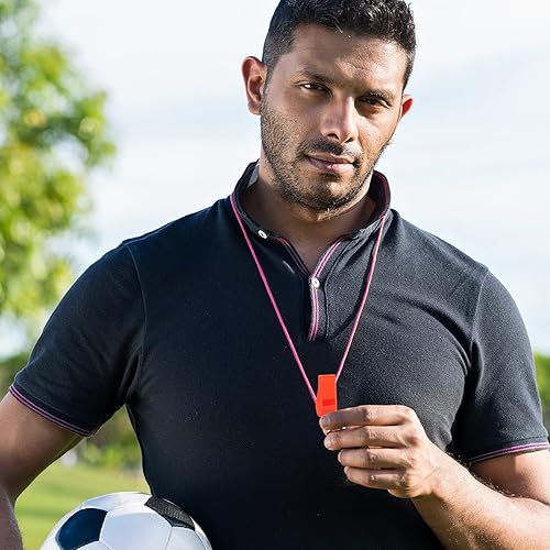 Miniatura 4 de 200 silbatos de plástico con cordón, silbatos de emergencia a granel para entrenamiento escolar, senderismo al aire libre, entrenadores deportivos,