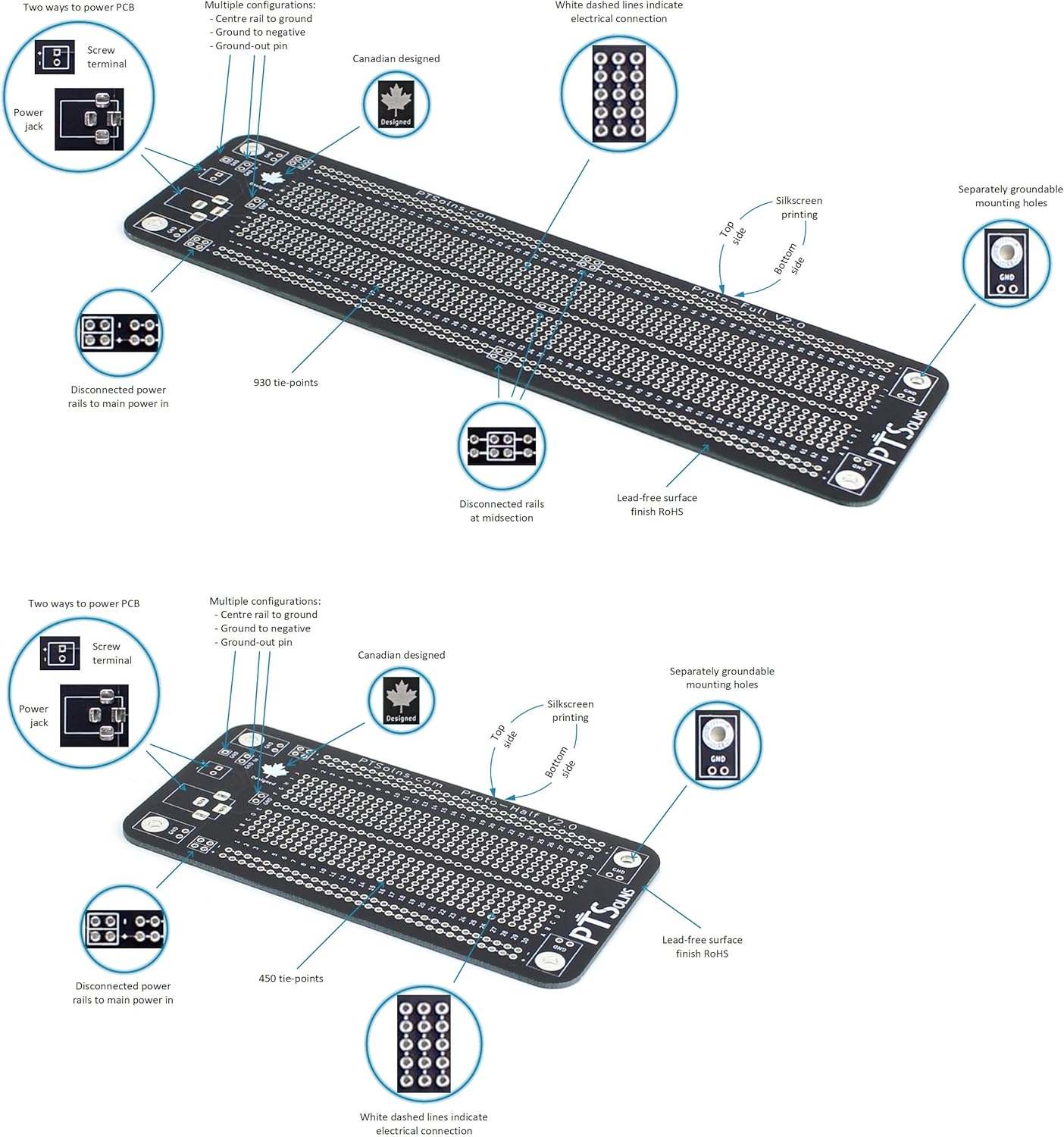 Prototyping Solderable Breadboard PCB Kit (Proto Mix Deluxe)