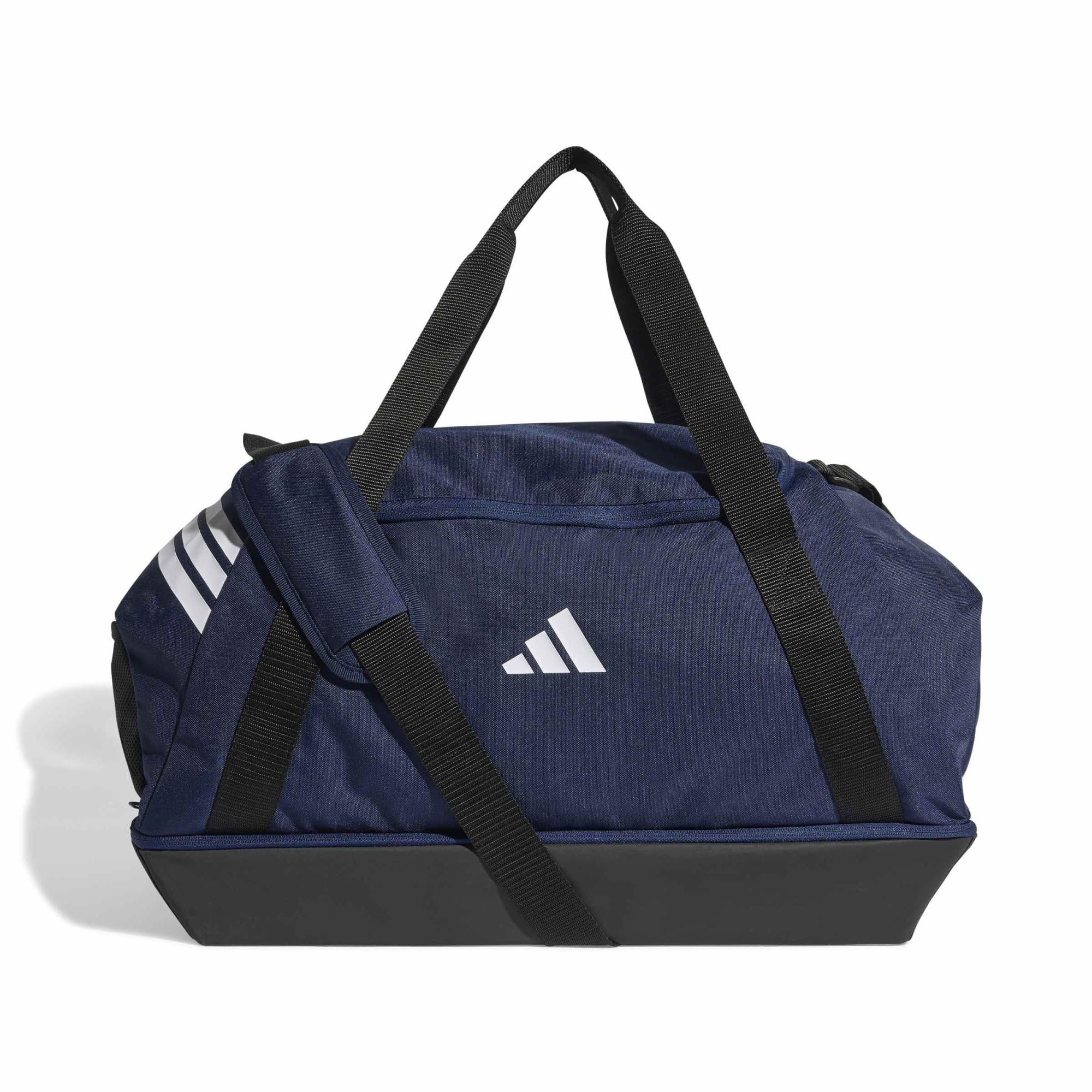adidas Unisex Tiro Duffle Bag Medium with Bottom Compartment Duffel Bag, Team Navy Blue 2/White, One Size
