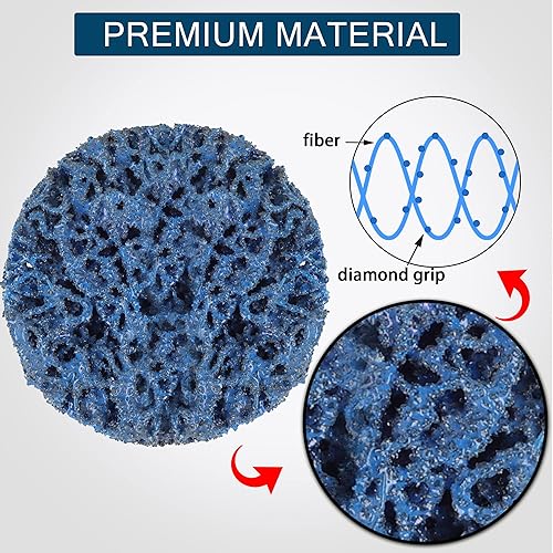 Miniatura 3 de Paquete de 15 discos de tira fácil de cambio rápido de 2 pulgadas para taladro, disco abrasivo azul para pelar pintura, accesorios para amoladora de
