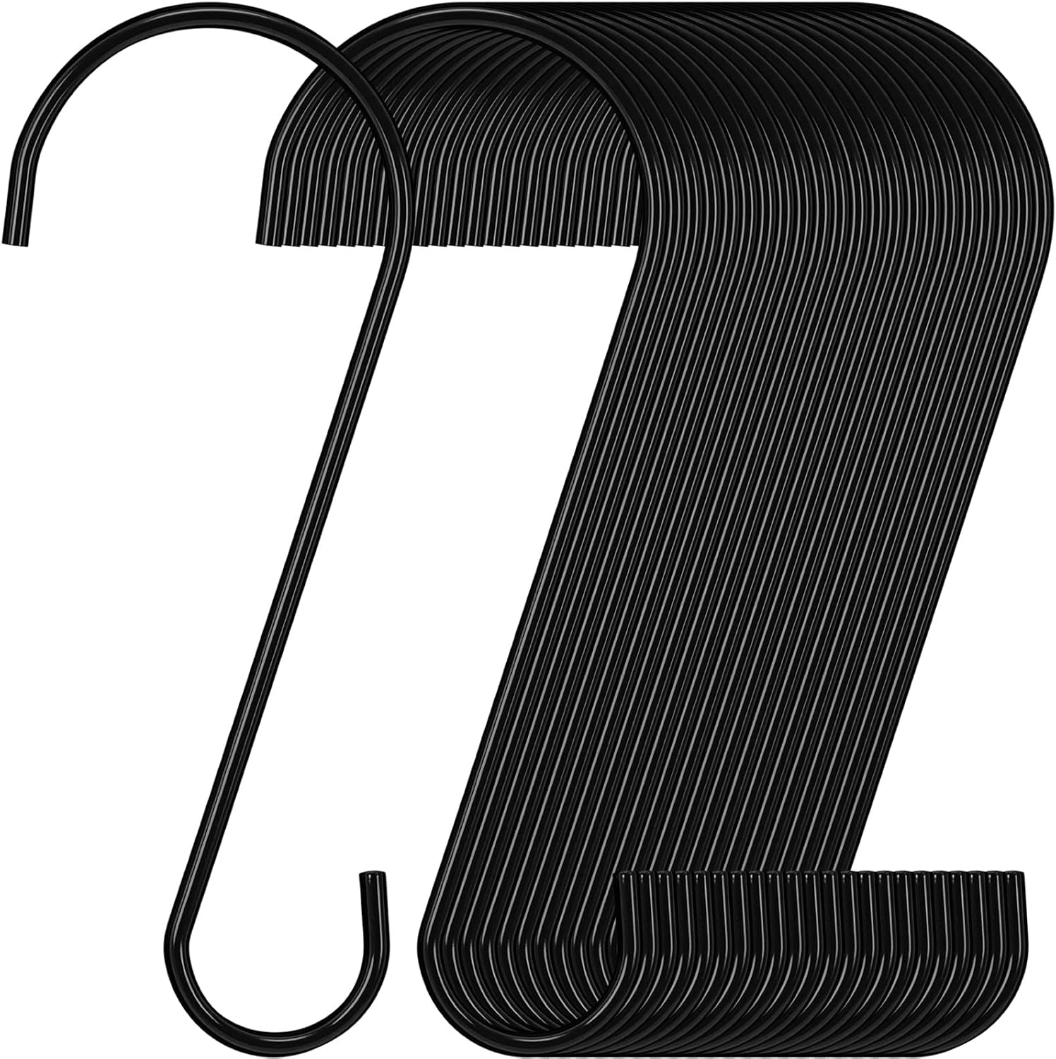 S Hooks for Hanging Plants Branch Hook, 24 Pack, Black, 10 Inch