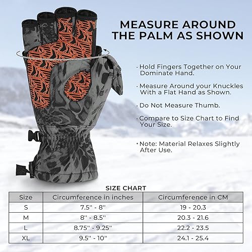 Miniatura 5 de KastKing PolarBlast - Guantes convertibles de pesca en hielo para clima frío y guantes sin dedos con Thinsulate 3M, ideales para pesca en hielo,