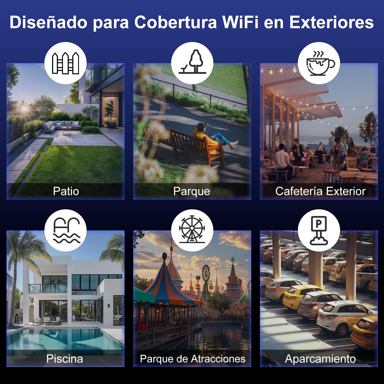COMFAST BE3600 Amplificador de señal WiFi 7, Punto de Acceso Inalámbrico, Antena WiFi Exterior y Largo Alcance de Alta Potencia, IP66/PoE/3 Antenas para Granjas, Jardines, autocaravanas y campings
