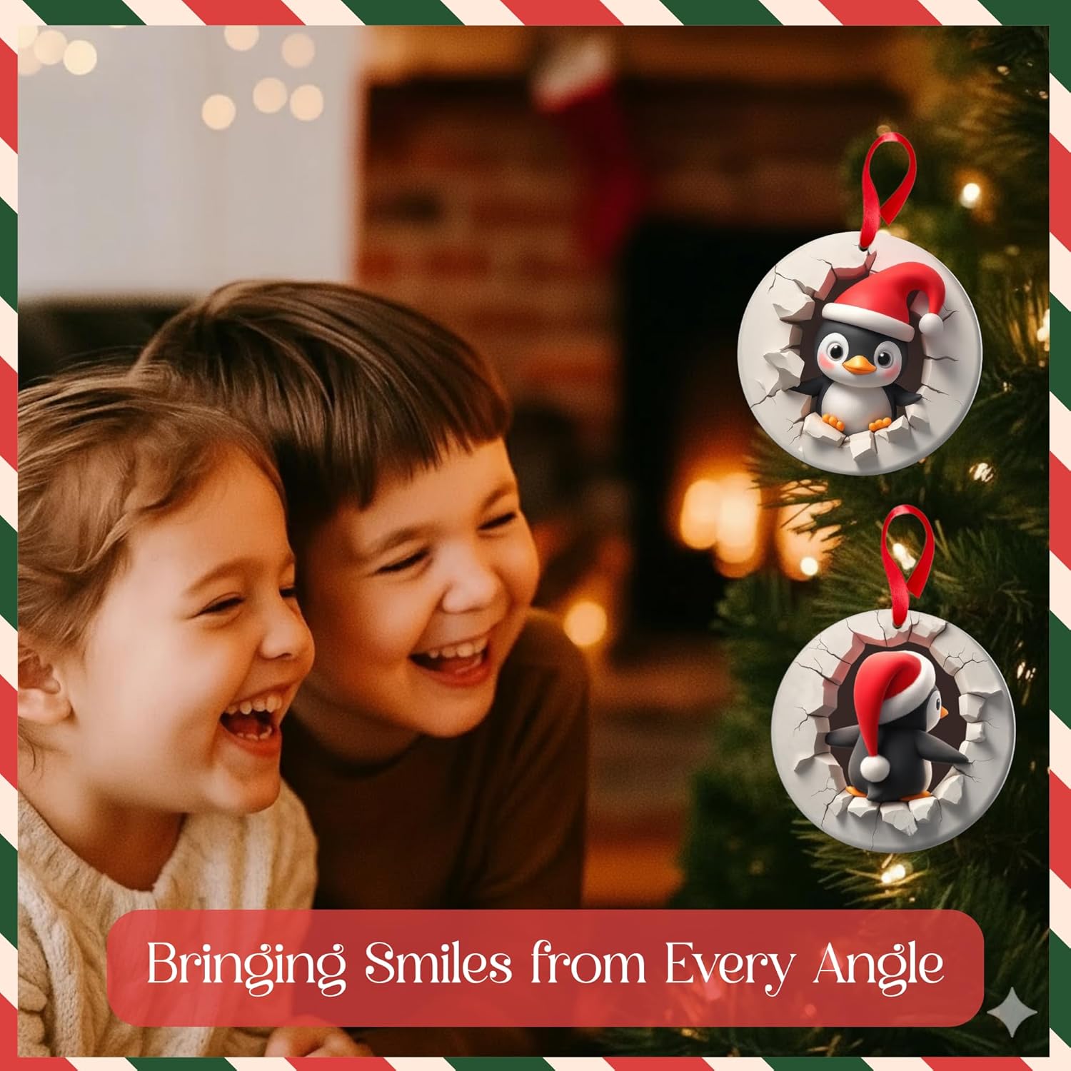 Penguin Ornament 2D – Penguin Christmas Ornaments, Penguin Ornaments for Christmas Tree, Funny Penguins Decorations for Tree, Cute, Animal Gifts for Women, Men, Couple, Wife, Husband, Animal Ornament - Image 7