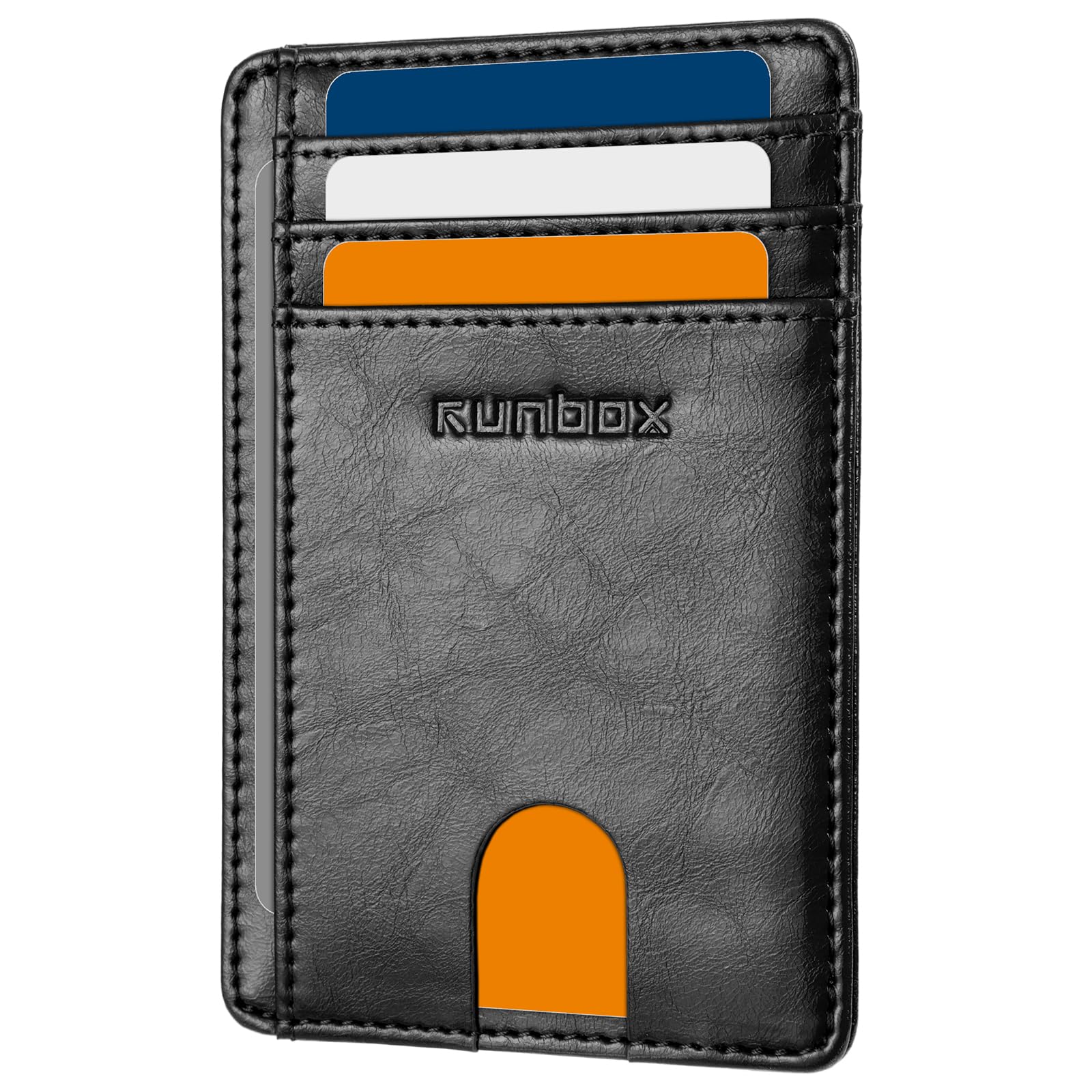 RUNBOX Slim Wallet for Men and Women, RFID Blocking Leather Card Holder
