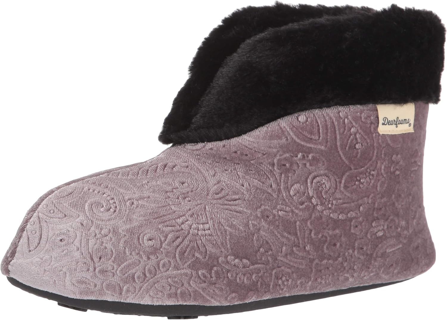 Dearfoams Women's Sadie Embossed Velour Bootie Slipper