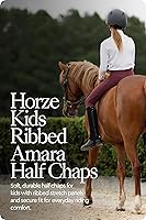 Vista 4 de HORZE Amara Polainas ecuestres para equitación inglesa unisex para niños Par de polainas con cremallera de cuero sintético Tabla de tallas