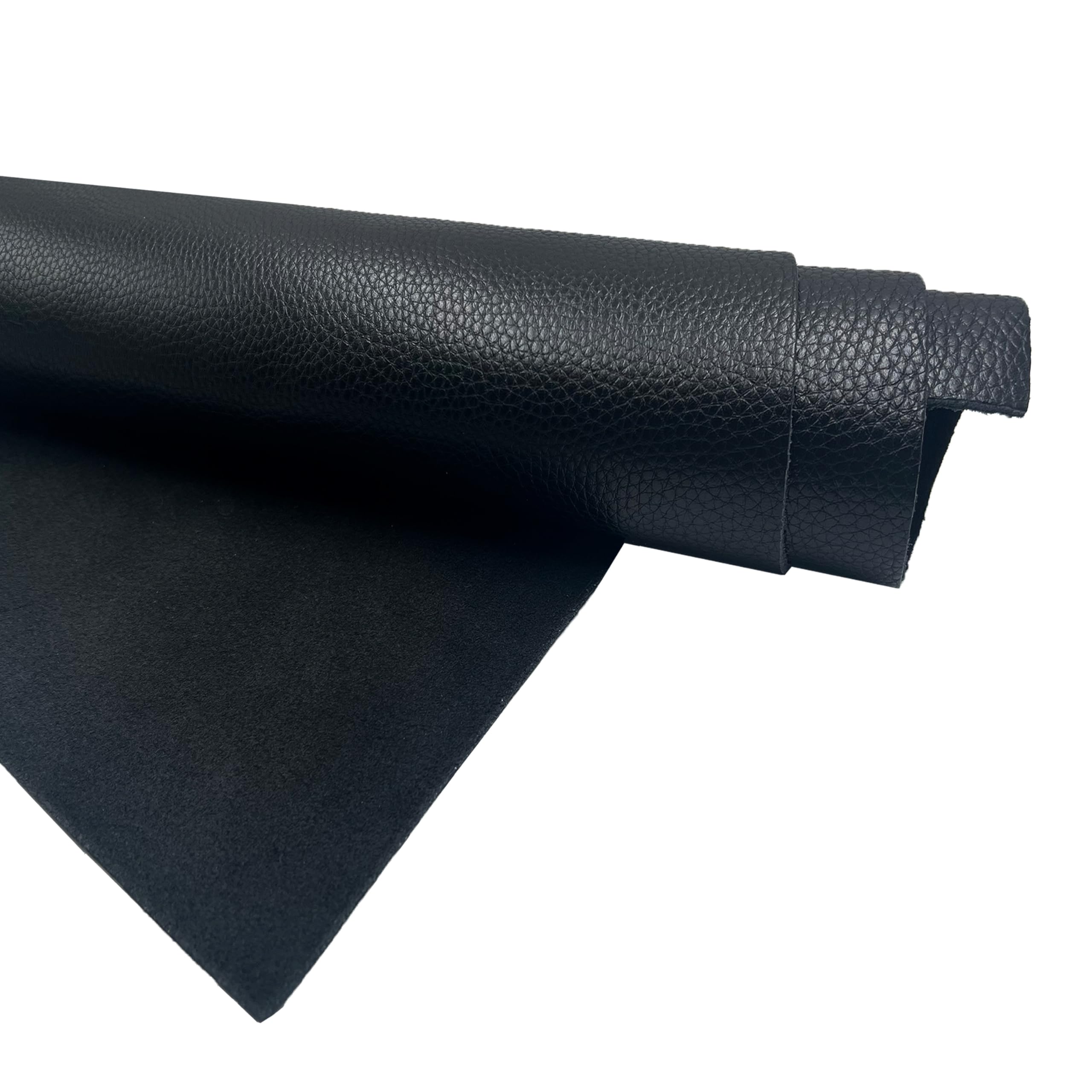 Muse Craft Flawless 12''X24'' 4-5oz Black Cow Leather Litchi Togo Leather Pieces Square Cowhide Tooling Leather|Import A Grade Tooling Leather Hide