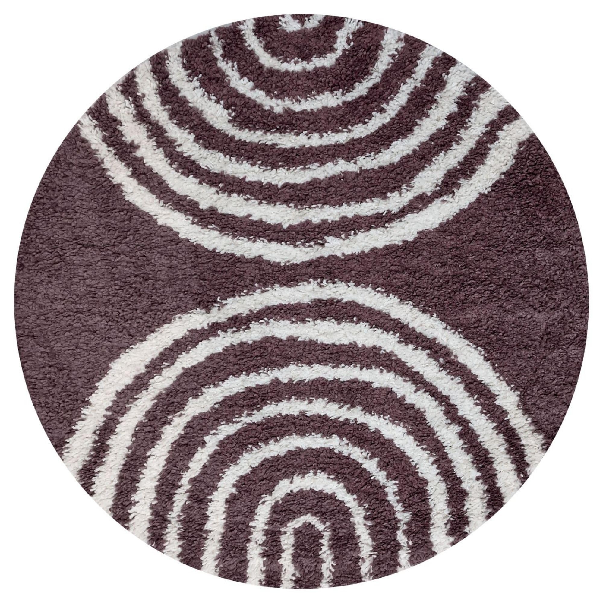 The Rugs Unisex Purple Moodi Rainbow Design Shaggy Soft High Pile Living Room Rug Runner In | : 120 Cm Diameter