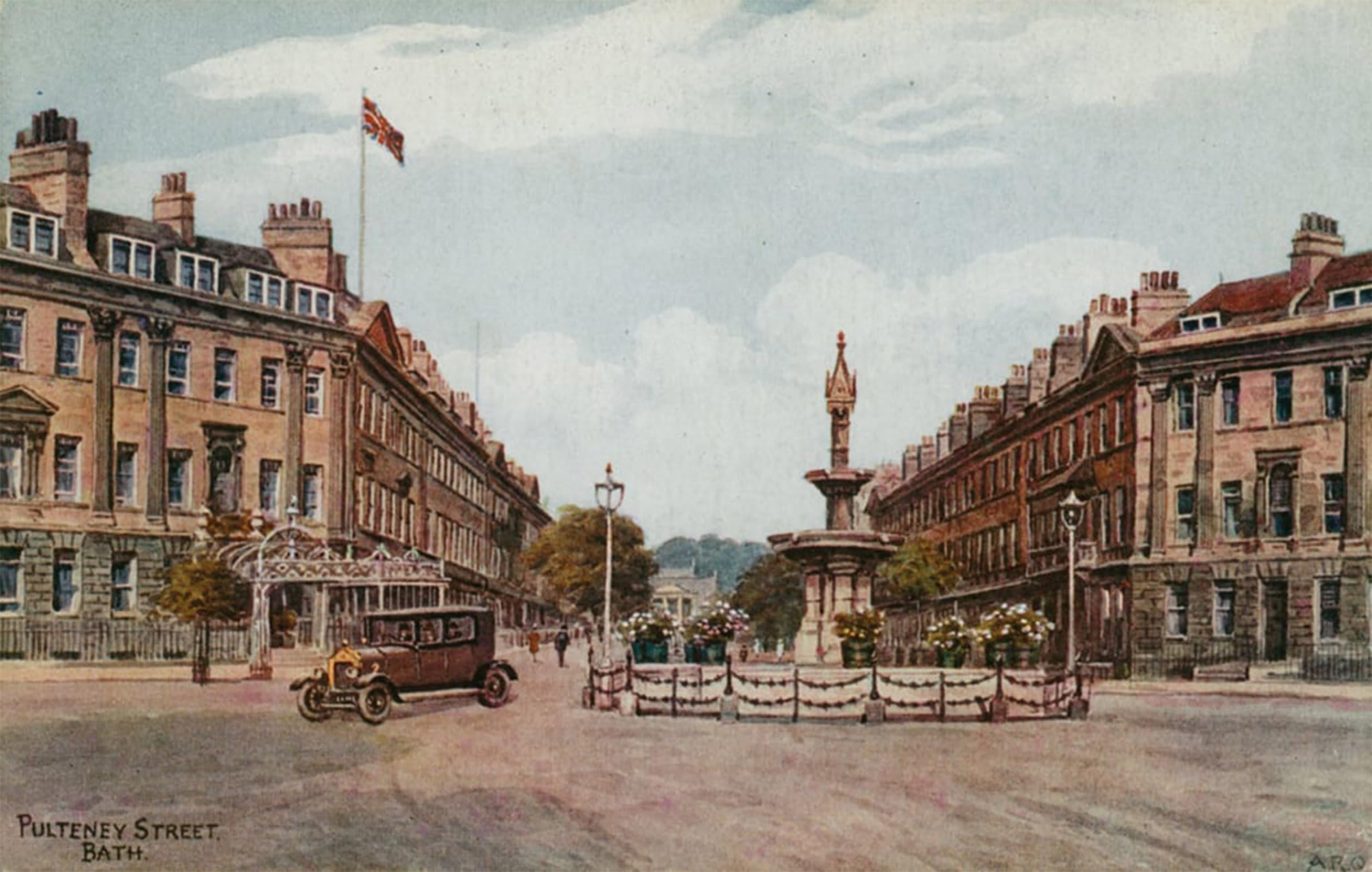 SERENDIPITP Aesthetic Poster Photo Wall Print Retro Picture Pulteney Street Bath by Alfred Robert Quinton Modern Wall Artwork for Home Decor 60x90cm
