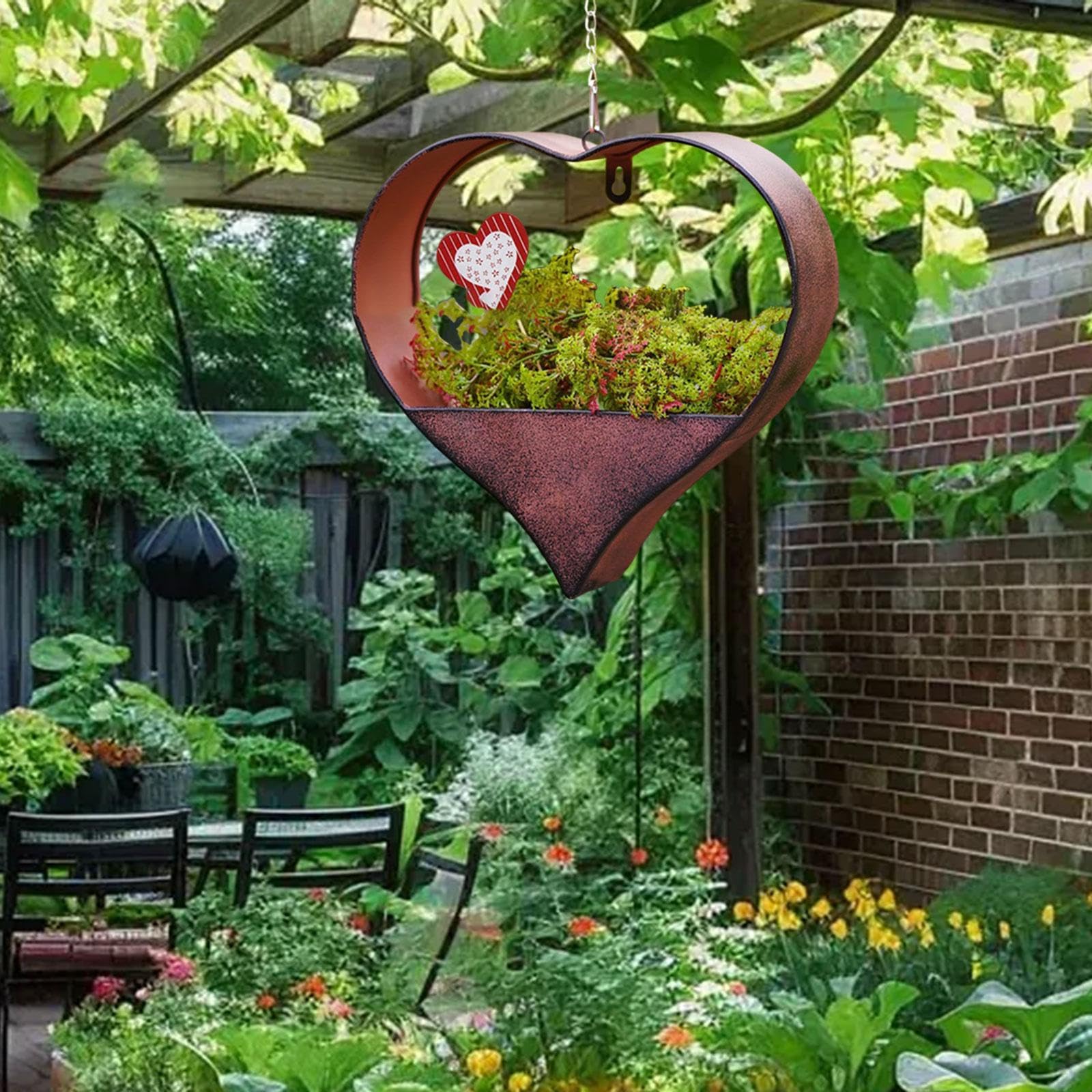 Pot de Fleurs Suspendu en Forme de Cœur pour Plantes D'intérieur et D'extérieur