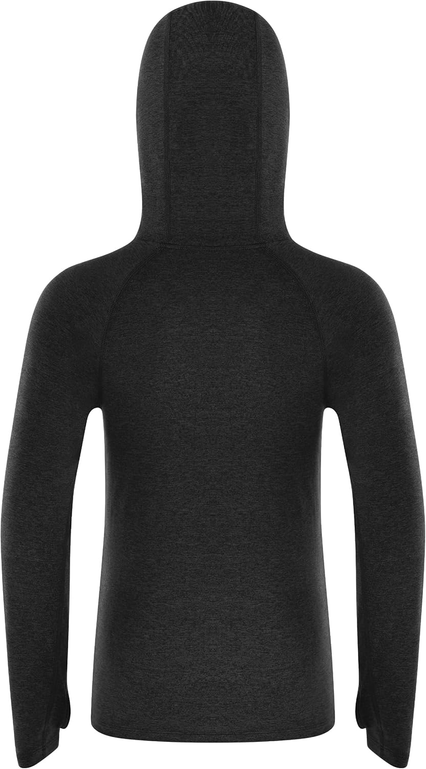 Roadbox Boys Rash Guard Hooded Fishing Shirt, Kids UPF 50+ Long Sleeve Sun Hoodie, Youth UV Protection Beach Swim Shirts - Image 3