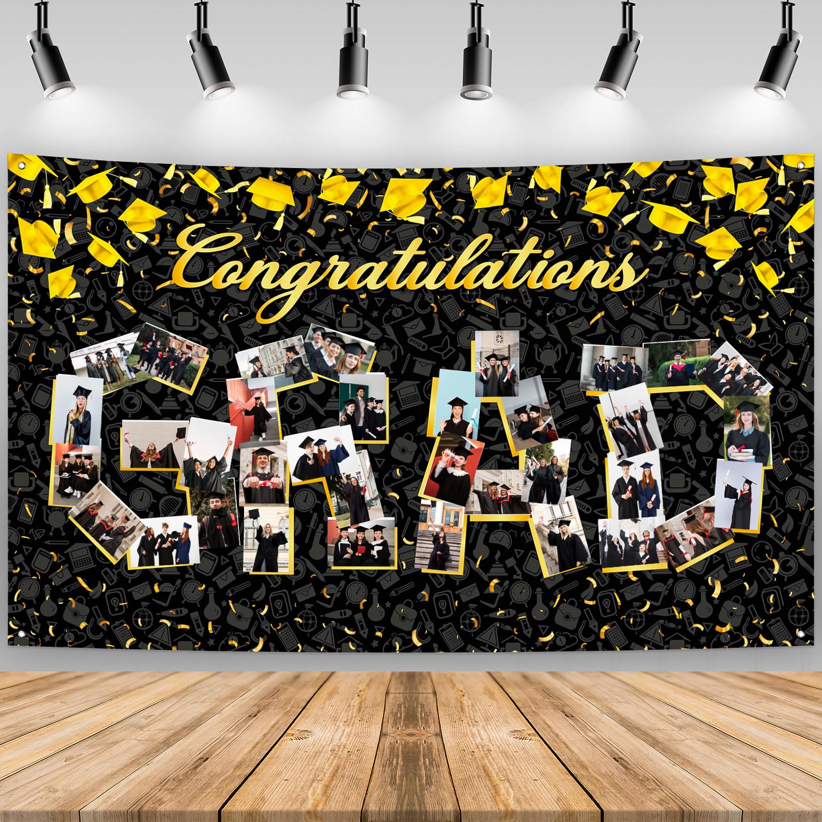Large Graduation Photo Banner Decorations 72x44 Inch,Graduate Banner for Class of 2026 Ceremony Congratulations Grad School DIY Prom Favors Party