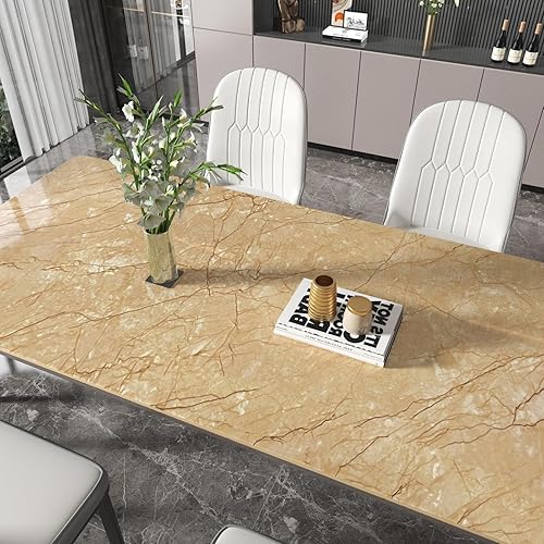 Miniatura 2 de Papel de contacto de mármol amarillo, 35.4 x 197 pulgadas, papel tapiz de mármol brillante para despegar y pegar, papel de pared de vinilo