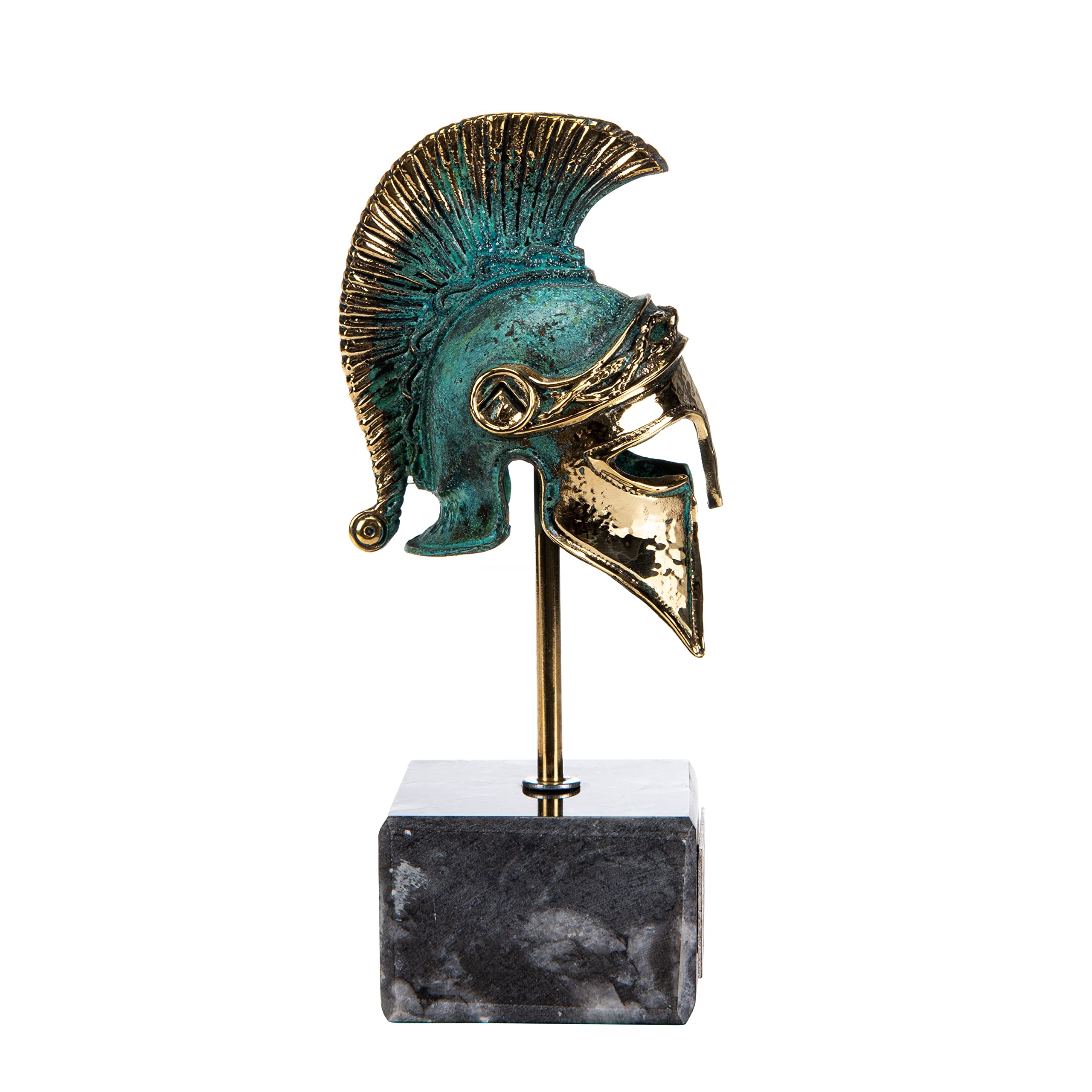Leonidas King of Sparta hełm starożytna grecka replika muzeum z litego brązu z podstawą 14 cm