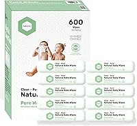 Parasol Clear+Pure Hypoallergenic Baby Wipes: 99.9% Pure RO Water, Plant-Based, pH Balanced for Sensitive Skin, 600 Ct (10x60)