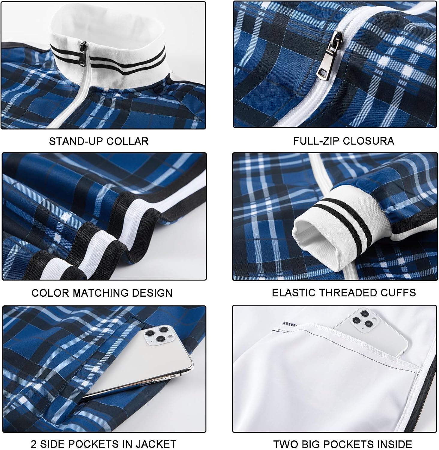 Track Suits for Men Set Plaid Tracksuit Mens Sweatsuits 2 Piece Sport Jogger Sweat Suits Clothes Jogging Outfits - Image 5