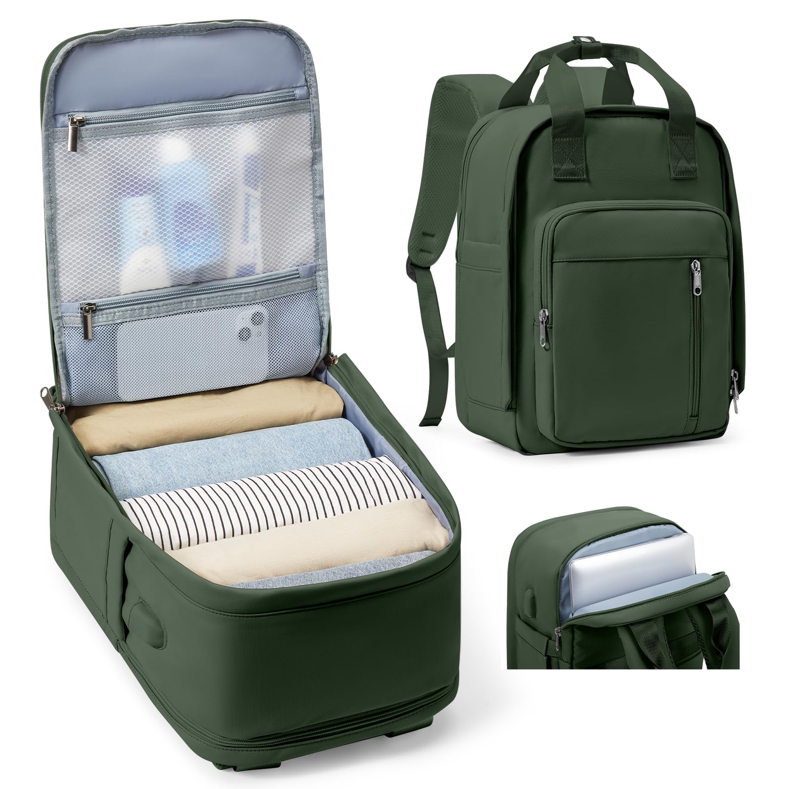 SZLX Zaino Ryanair 40x30x20 Sottovuoto con Pompa Zaino Ryanair 40x20x25 Donna Zaino da Viaggio Wizzair Bagaglio a Mano Uomo per Laptop da 14 Pollici Borse da Cabina 45x36x20 Easyjet con Porta Scarpe
