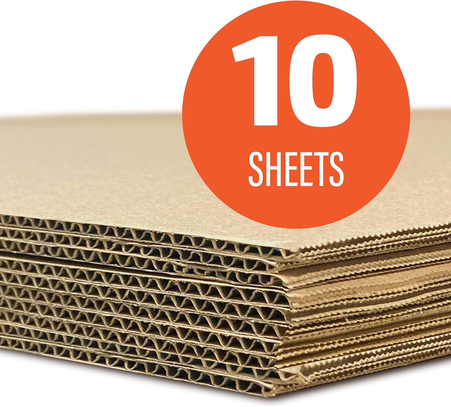 Flipside Products 32" x 40" Kraft Two Sided (C-Flute) Corrugated Project Sheets, Cardboard Sheets, Flat Packing Inserts, Crafts, Pads Packing, Brown, Pack of 10