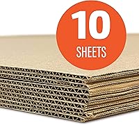 Vista 2 de Flipside Products Hojas de proyecto corrugado de papel kraft de doble cara (flauta), hojas de cartón, insertos de embalaje planos, manualidades