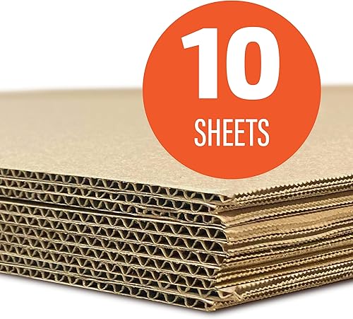 Miniatura 2 de Flipside Products Hojas de proyecto corrugado de papel kraft de doble cara (flauta), hojas de cartón, insertos de embalaje planos, manualidades,