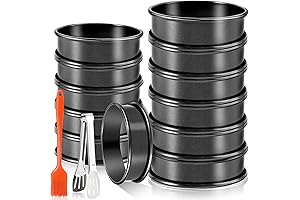 Cookie Rings for Baking Set With Nonstick Muffin Rings And Silicone Brush/Clamp, 12Pcs