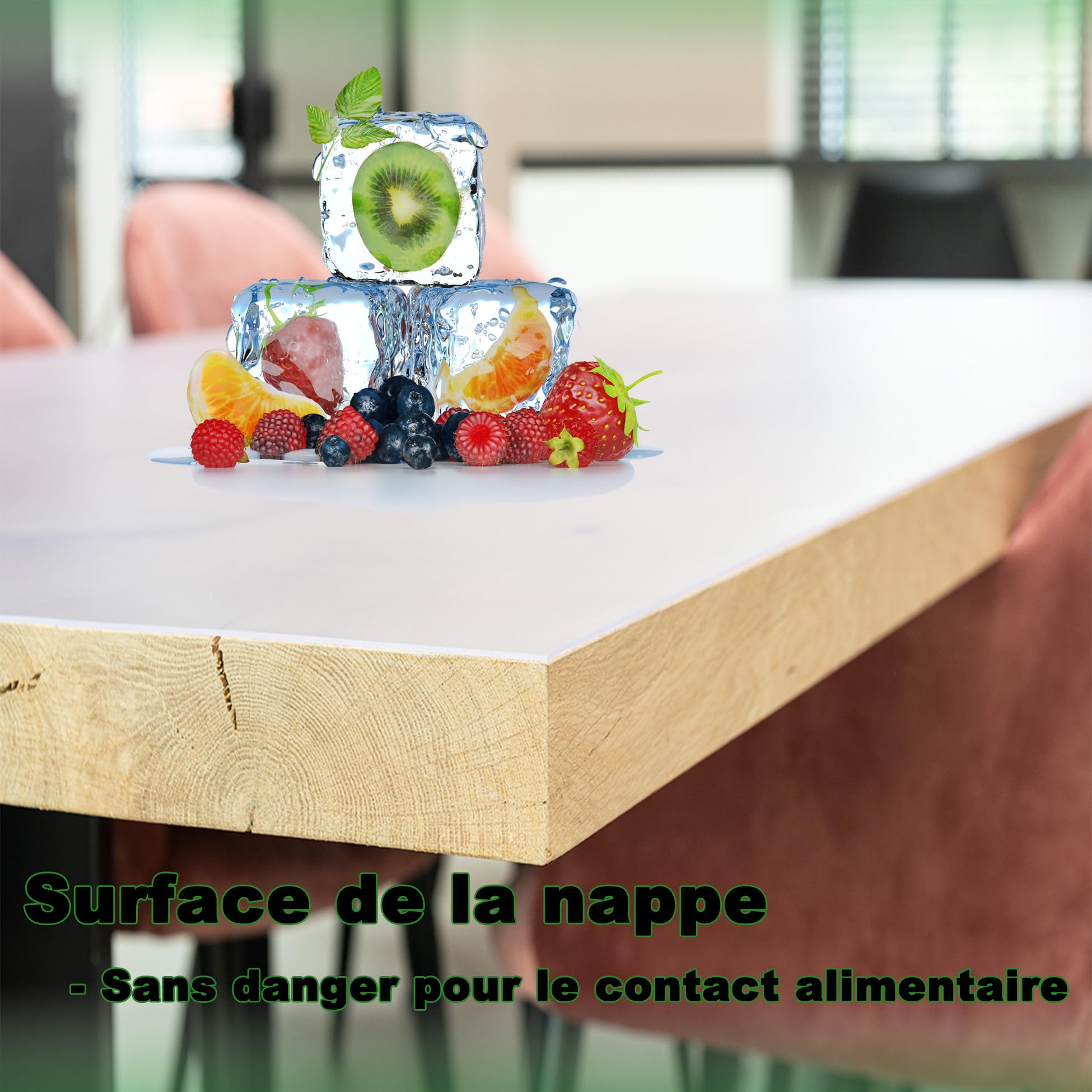 Nappe Cirée Rectangulaire 75x160cm, sous Main Givré Bureau, Résistance aux Hautes Températures, Nappe Table Convient aux Salles D'artisanat et aux Bureaux, Givré 1 mm