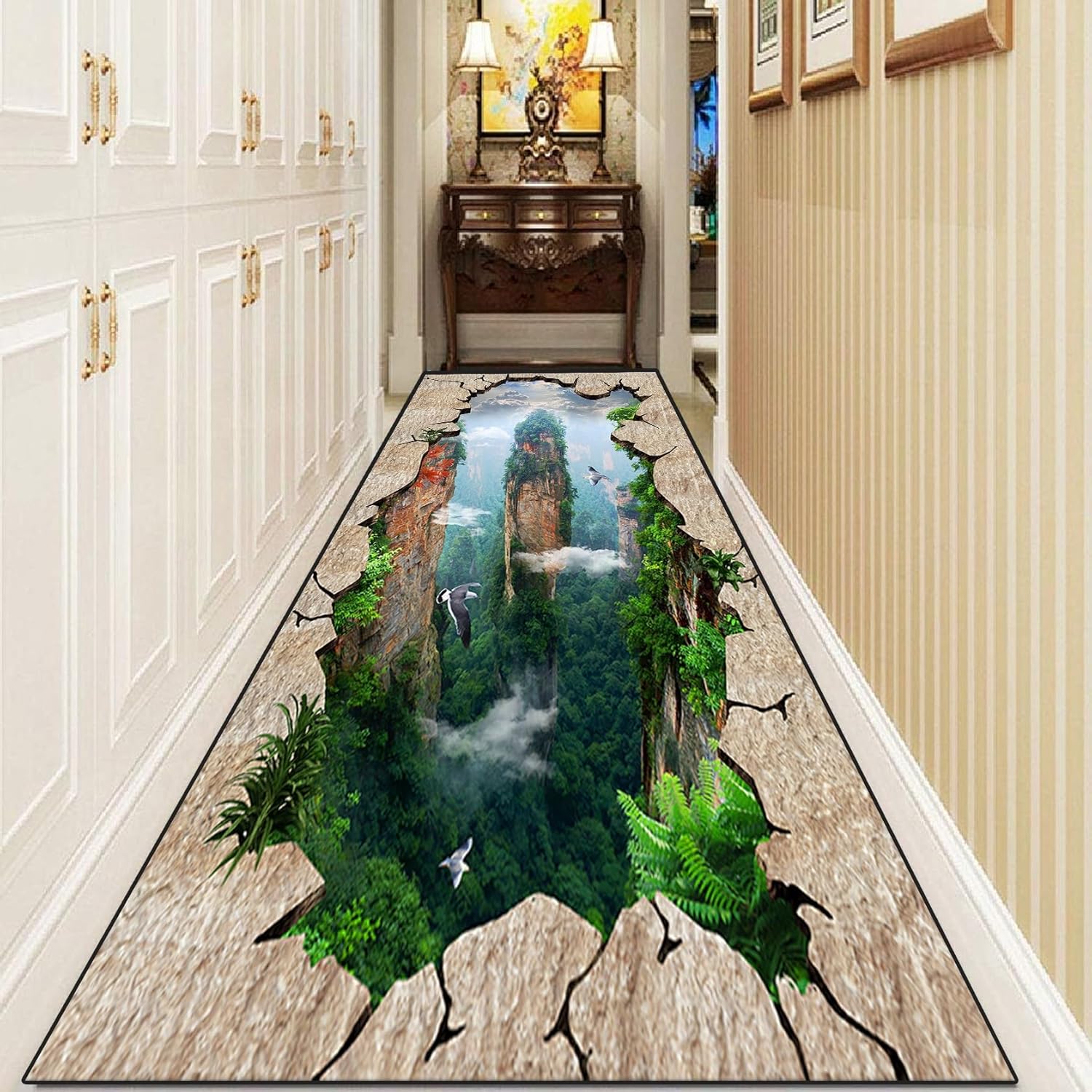 キッチンマット 100 x 110 cm 床保護 キズ防止 滑り止め おしゃれ柄 滑り止め付 廊下敷きマット キッチンマット 滑り止