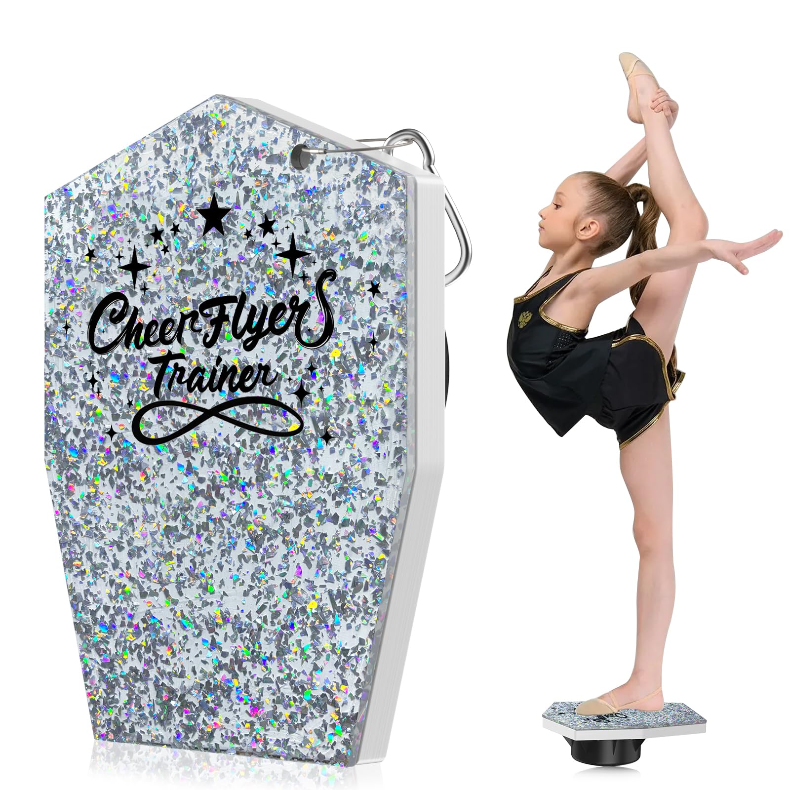 BORISI Cheerleading Balance Trainer, Portable Stunt Stand as Gymnastics Equipment & Gymnastics Accessories for Ballet Bar for Home, Gymnastics and Dance, Portable, Stable, Safe, Grey