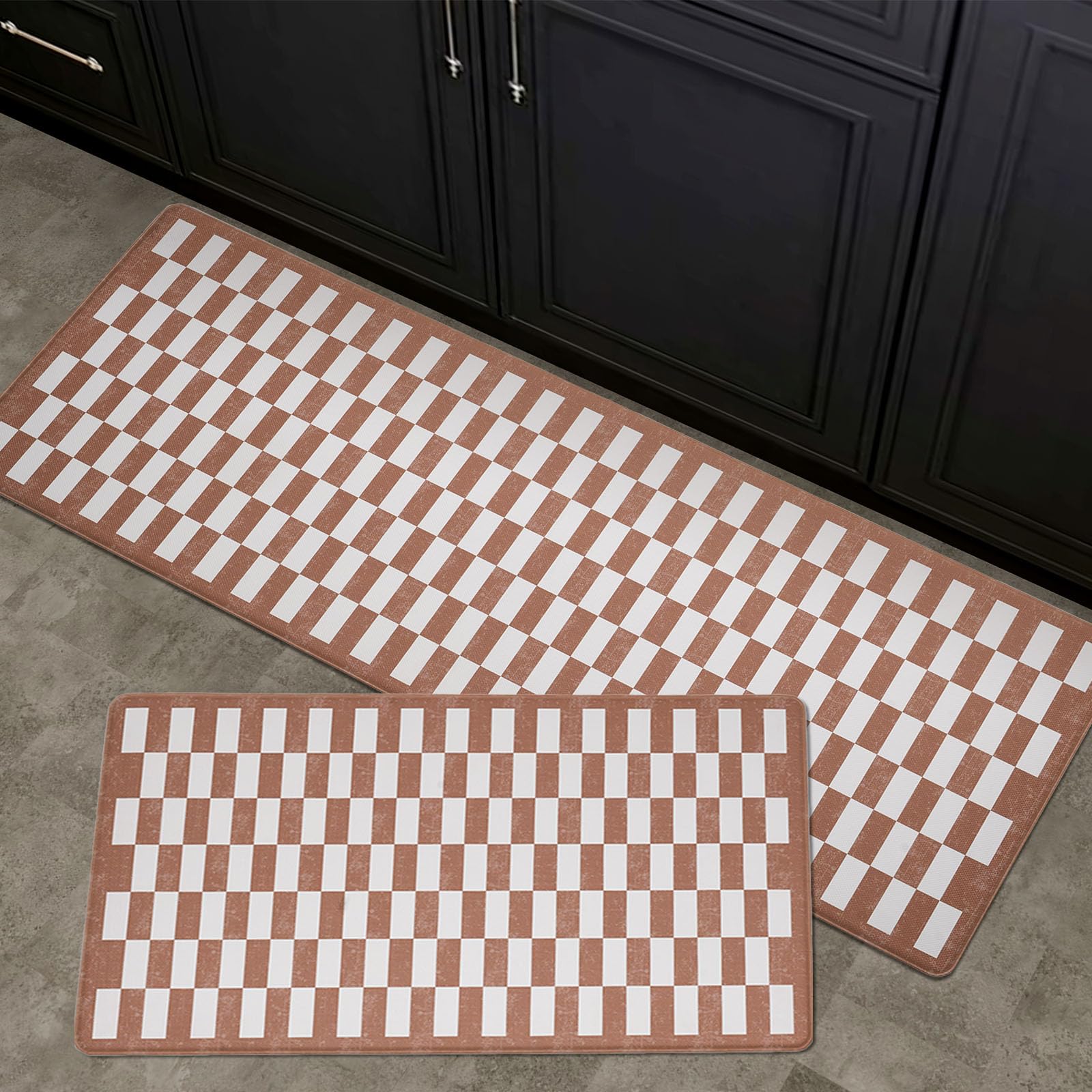 Amazon.com: FRESHMINT Vintage Checkerboard Anti-Fatigue Mat Set of 2 ...