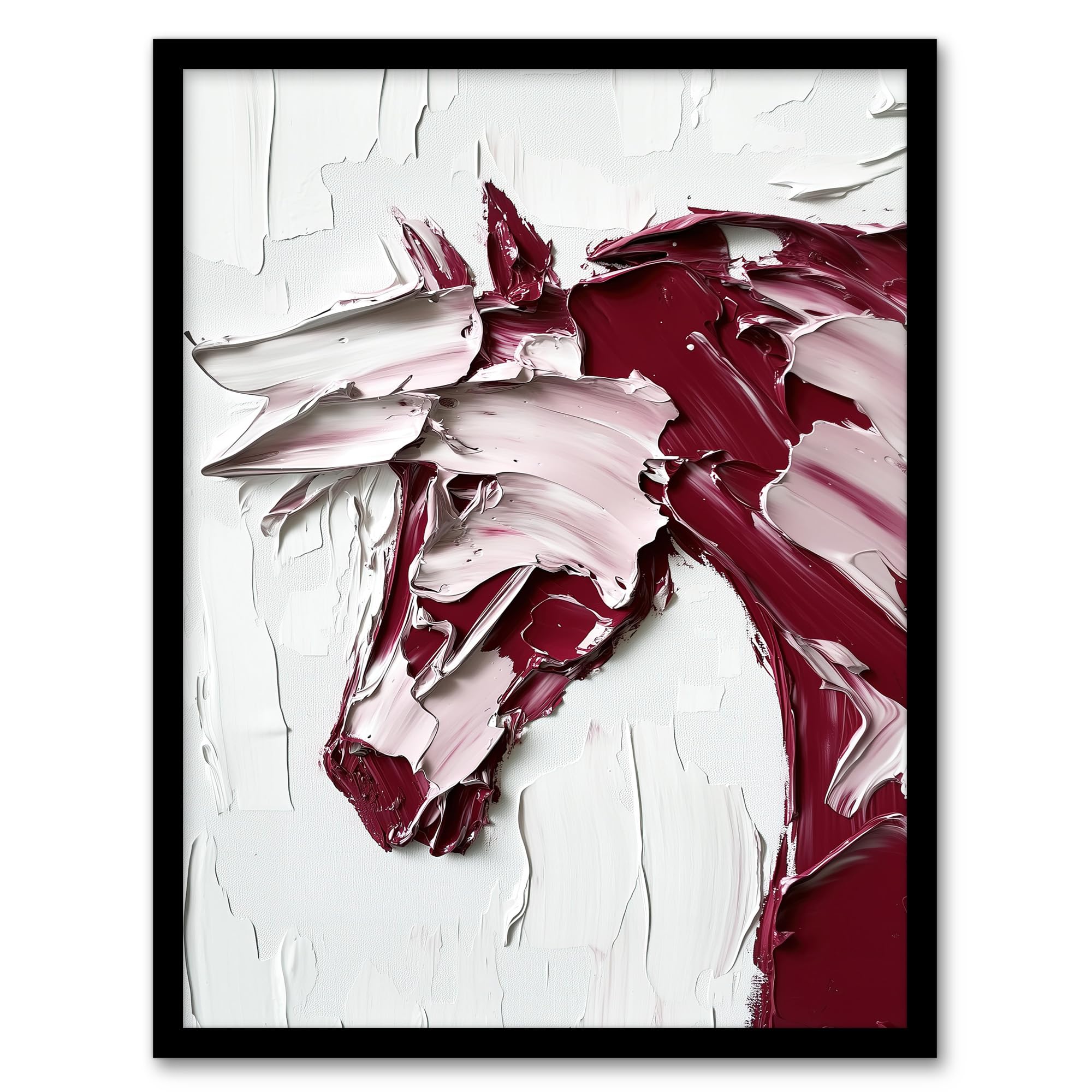 Horse Modern Abstract Animal Thick Paint Wall Art Poster Print