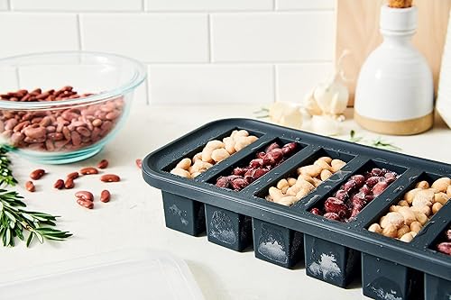 Miniatura 7 de Souper Cubes Moldes de silicona para congelador de 12 taza, bandejas de silicona para congelador con tapas para congelar alimentos, salsa, humus,