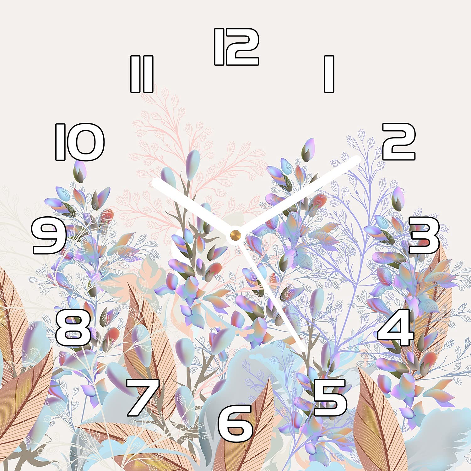 Horloge en verre 30x30 cm Coloray pour embellir un mur blanc cuisine