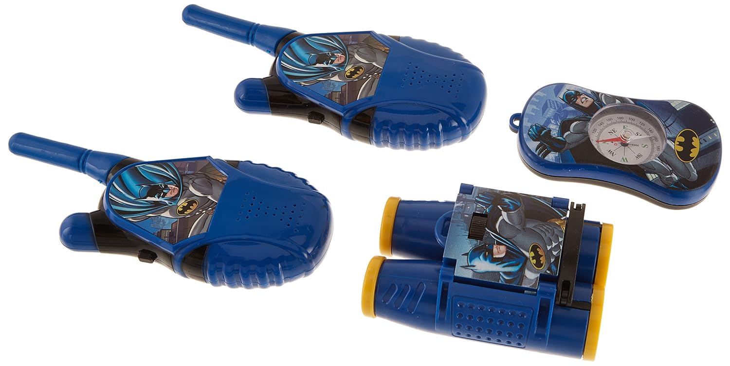 Warner Brothers Walkie Talkie Outdoor Adventure BK1-05082 - 4 Piece Kit - Manufacturer Sealed for Kids Flexible Saftey Antenna and Morse Code with On/Off Switch, Transmission, Blue