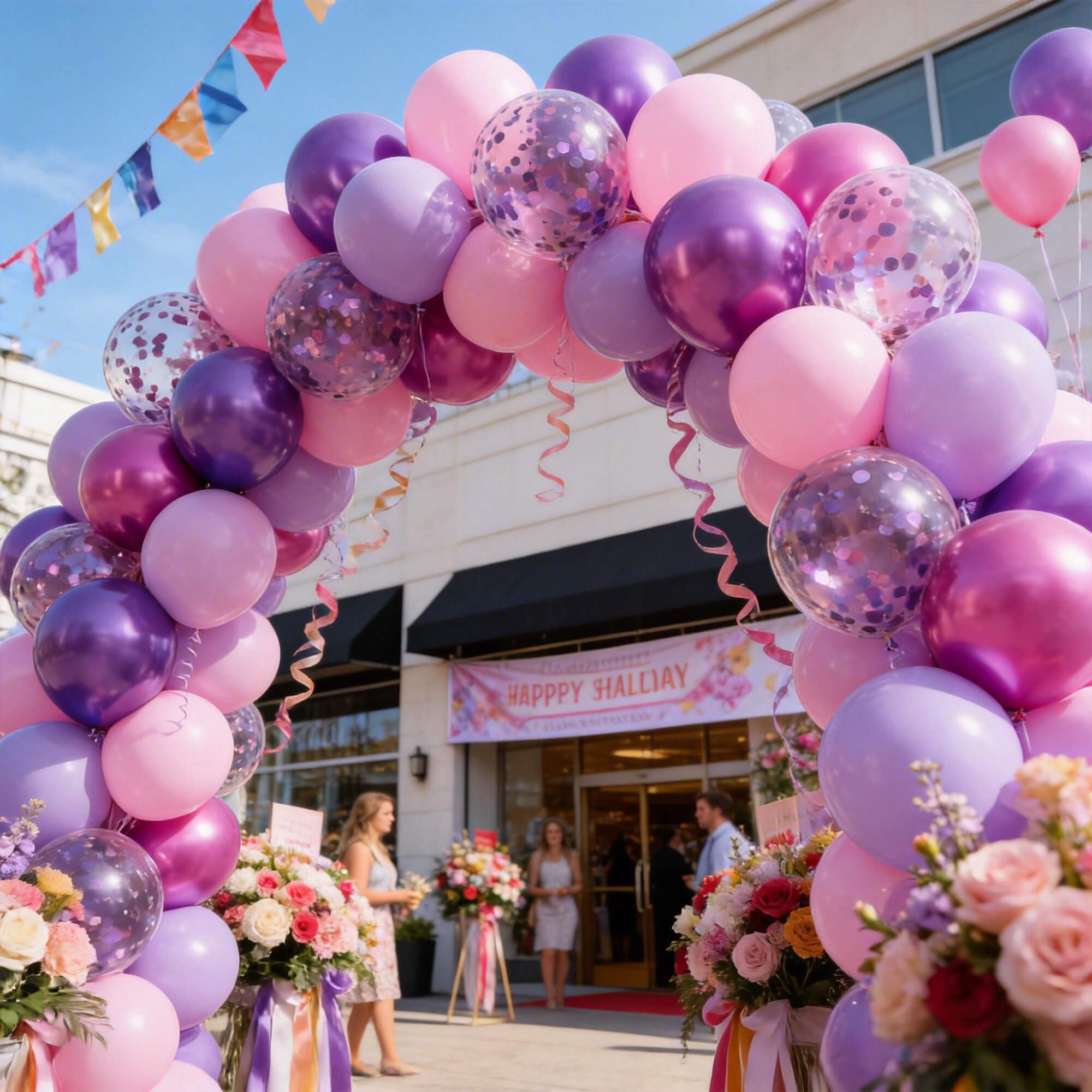 Różowe i fioletowe balony, 168 szt., 30 cm, metaliczne, fioletowe, różowe, lateksowe balony z konfetti, balony imprezowe dla dziewcząt, na urodziny, baby shower, dekoracje weselne