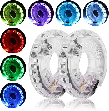 2 Pack USB Rechargeable LED Bike Wheel Lights - 7 Colors, 15 Modes, Waterproof & Motion Sensor for Night Riding - Perfect for Cyclists