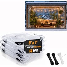 Clear Heavy Duty Waterproof Tarp 5x7 with Grommets for Chicken Coop
