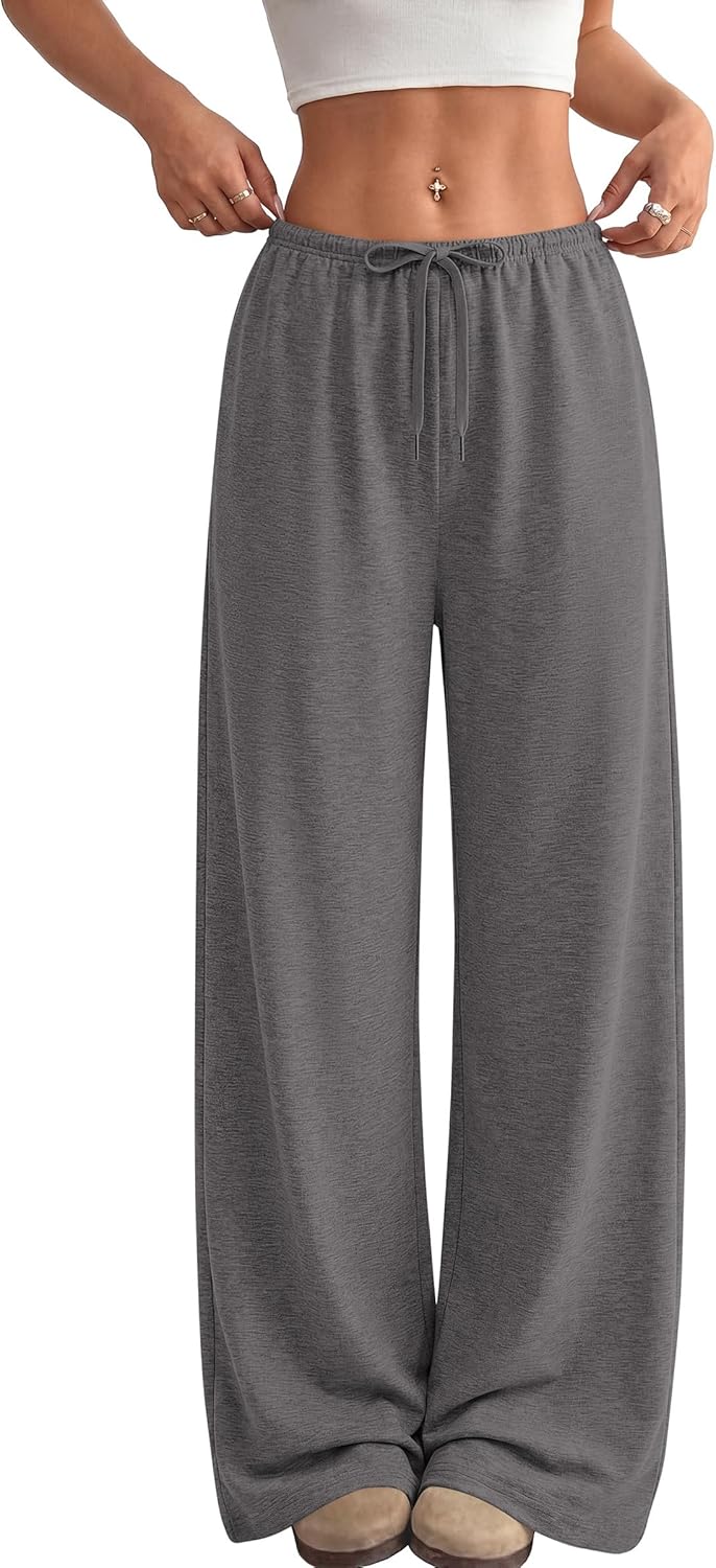 Okiwam Women's Wide Leg Sweatpants Casual Lounge Travel Pants Workout Joggers Fall Fashion Outfits 2026 Spring Clothes - Image 2