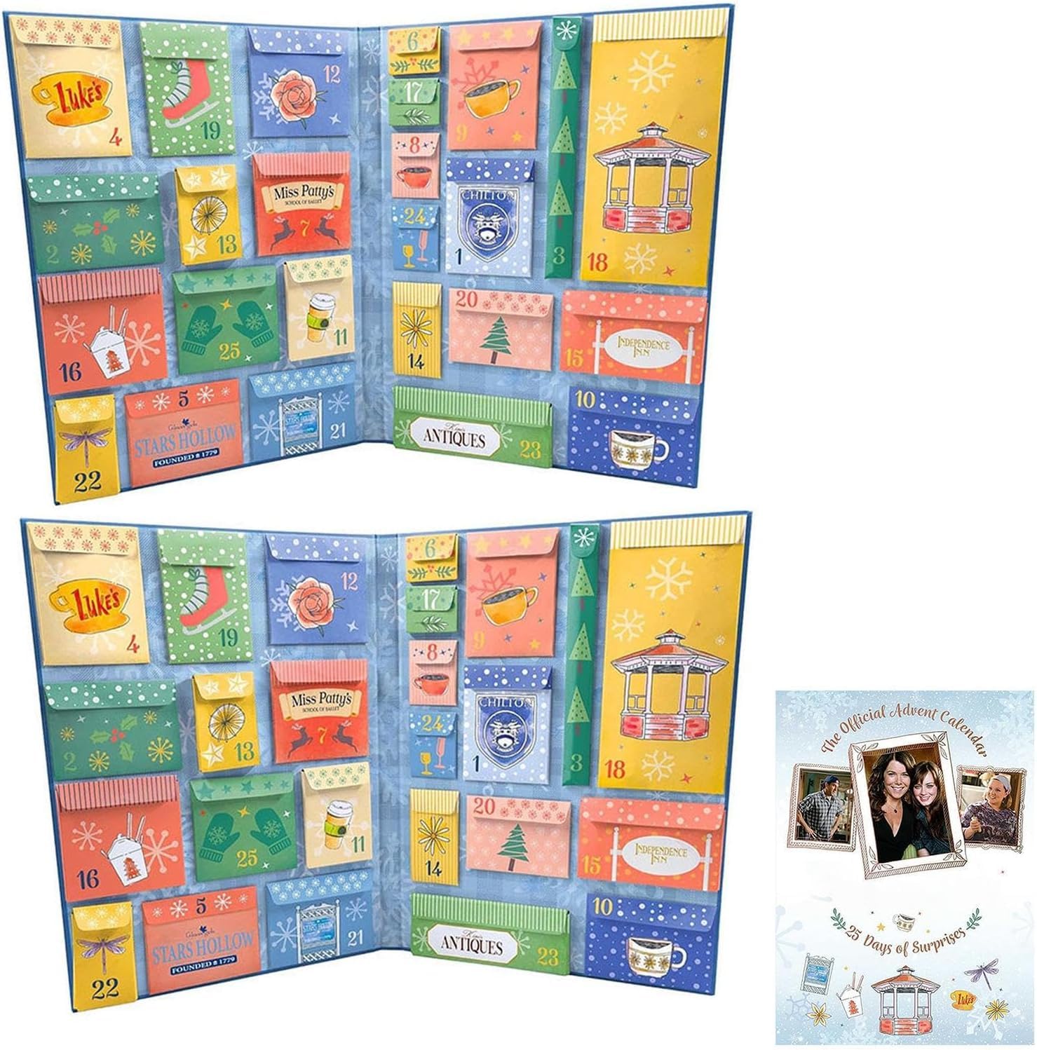 Gilmores Girls Calendario dell'Avvento 2024 | Gilmores Girls Merch Calendario dell'Avvento di Natale 2024 | Calendario dell'Avvento tascabile 25 giorni Gilmore Girl Calendario dell'Avvento con Toppe,