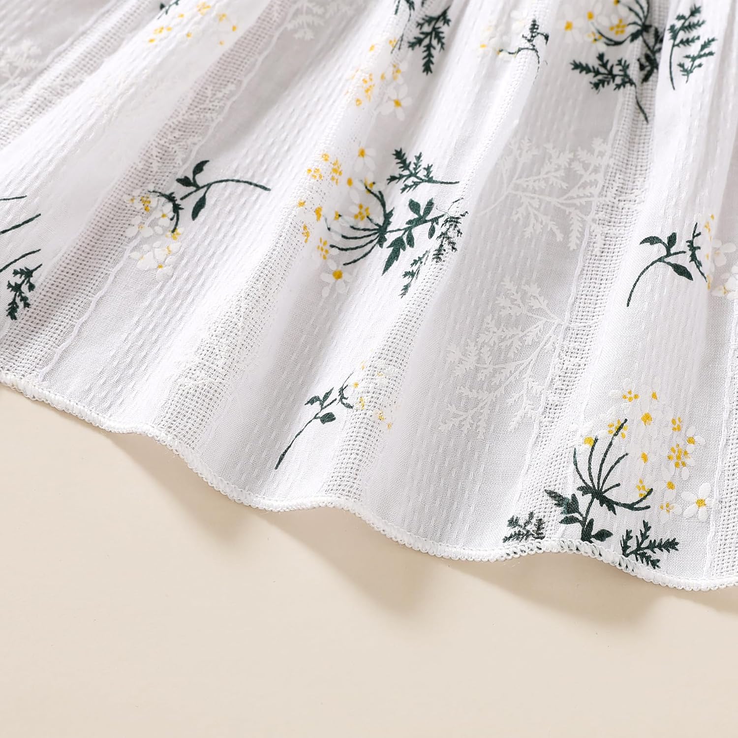 YOUNGER TREE Toddler Baby Girl Boho Dress Linen Ruffle Sleeveless Casual Dress Kids Solid Floral Summer Beach Sundress - Image 6