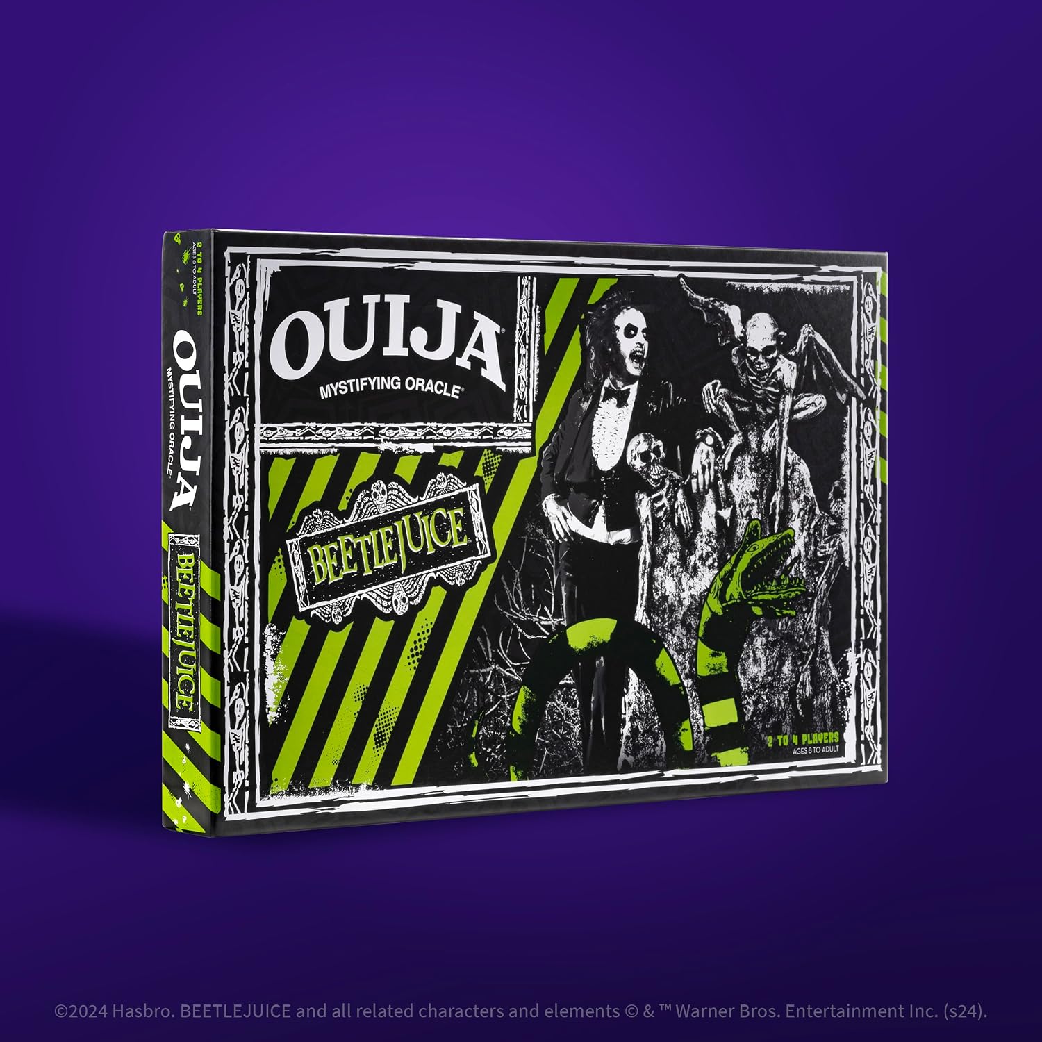 Ouija: Beetlejuice, Inspired by Tim Burton’s Cult Classic Movie, Collectible Classic Ouija Board Game with Green Planchette, Officially Licensed Collectible and Merchandise, 2-4 Players, Ages 8+