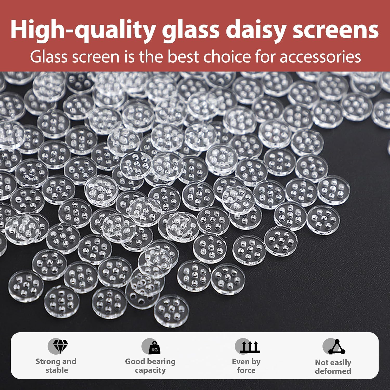 Glass Screen 50 Pack Borosilicate Glass Set, 8mm